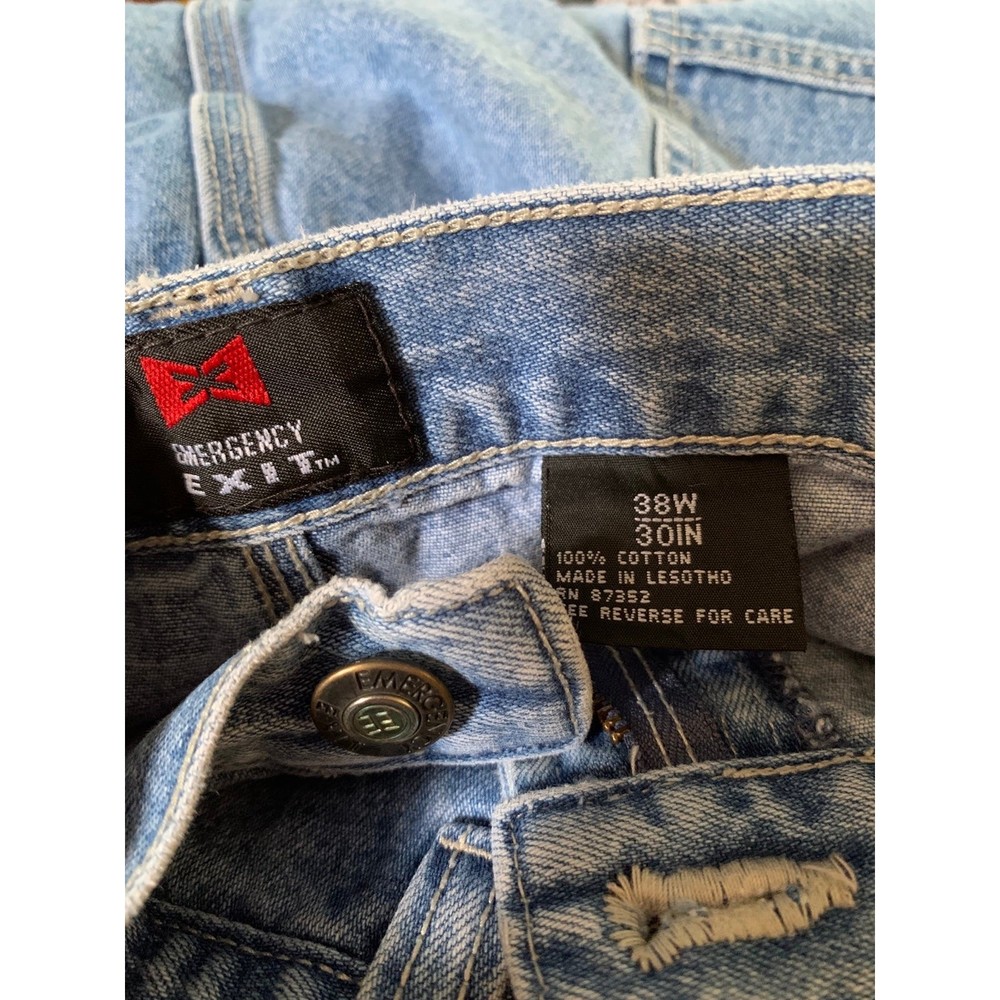 Mens Emergency Exit 38” x 30” light blue 100% cotton casual/ work jeans